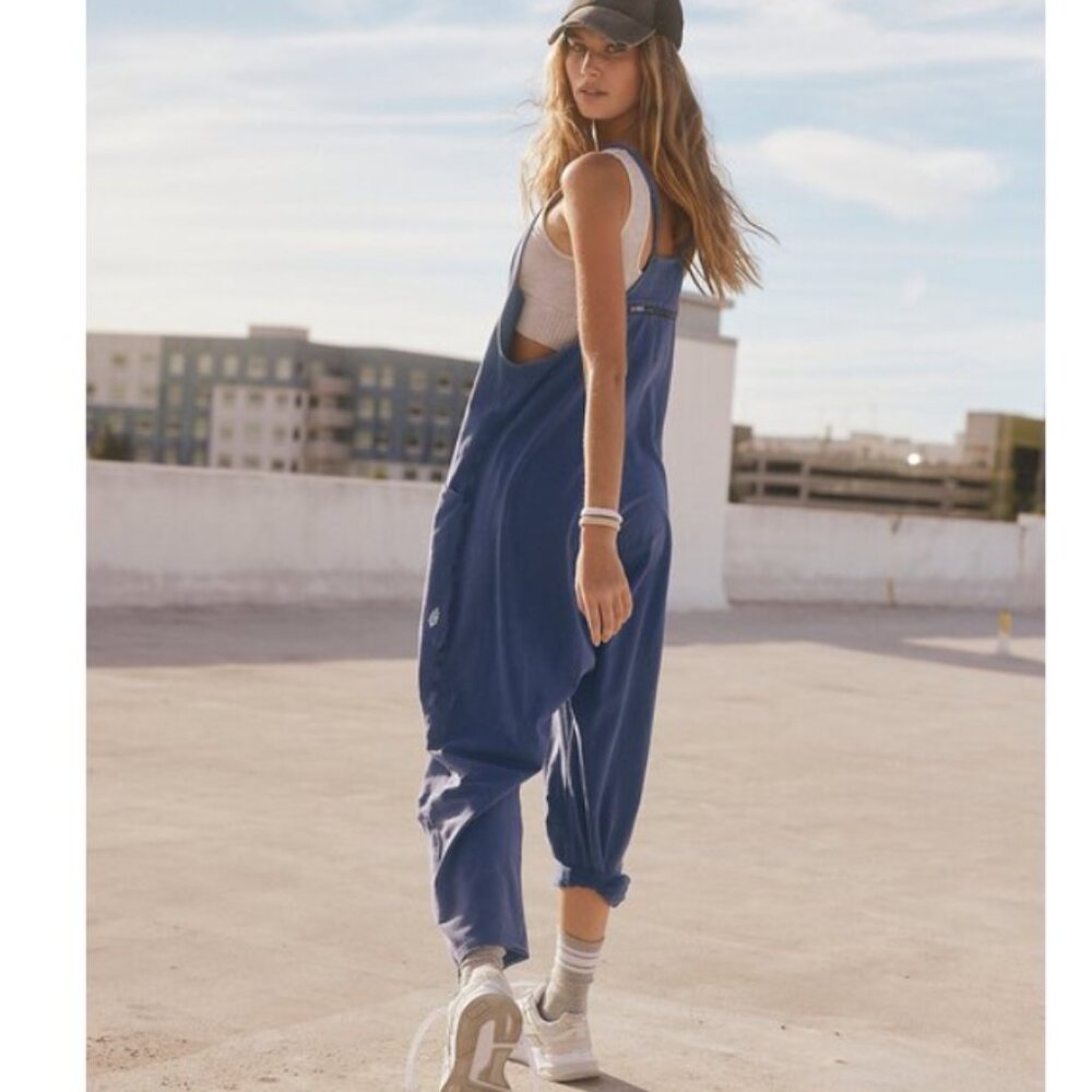 new Free People Hot Shot Onesie Jumpsuit 💙Misty Blue 257 3J2
